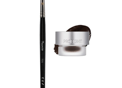 PROAIT Proait Stay On Gel Eyeliner 3.7g + Picasso 231 Eyeliner Brush Set, 02 Dark Brown, 1 Count