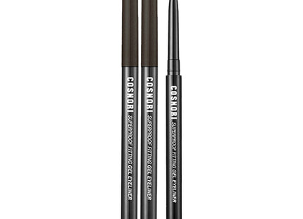 COSNOIR  SUPERPROOF FITTING GEL EYELINER PENCIL 0.13g, 02 BLACK BROWN, 2 Count
