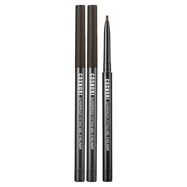 COSNOIR  SUPERPROOF FITTING GEL EYELINER PENCIL 0.13g, 02 BLACK BROWN, 2 Count