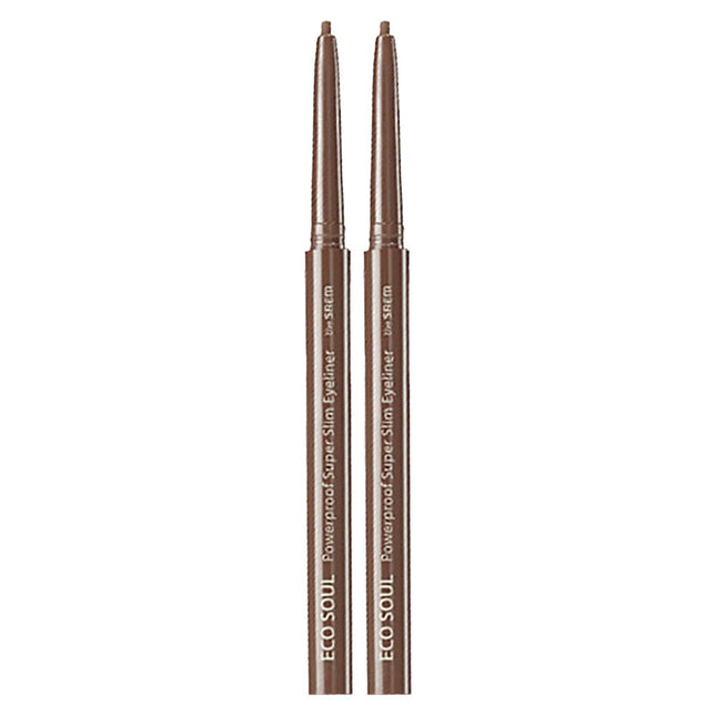 THE SAEM  Eco Soul Powerproof Ultra Slim Eyeliner 0.1g Teddy Brown (2 pcs)