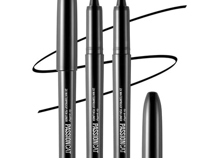 FASHION CAT  2X Waterproof Pen Eyeliner 1g, NO.1 Black, 2 Count