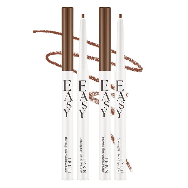 IPKN  Easy Drawing Slim Pencil Eyeliner 0.13g, 03 Mellow Brown, 2 Count