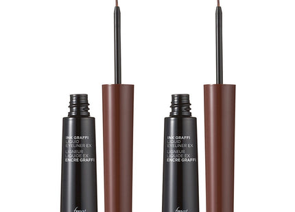 THE FACE SHOP fmgt Ink Grafi Liquid Liner EX 5.5g, 02 Deep Brown, 2 Count