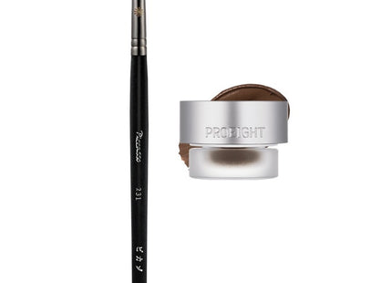 PRO EIGHT STAY ON GEL EYELINER  3.7g + Picasso 231 Eyeliner Brush Set, 03 Wood Brown, 1 Unit