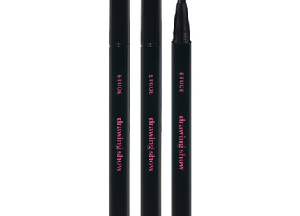 ETUDE HOUSE Etude Drawing Show Brush Eyeliner 0.6g, Black Heart Black, 2pcs