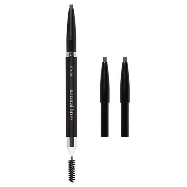 ETUDE  Natural Brow Auto Pencil 0.18g + Refill 2p Set, Shade 2 Stone Grey, 1 Set