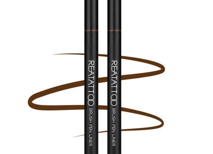 MARYOD  Reel Tattoo Brush Pen Liner 0.4g, Matte Brown, 2 Count