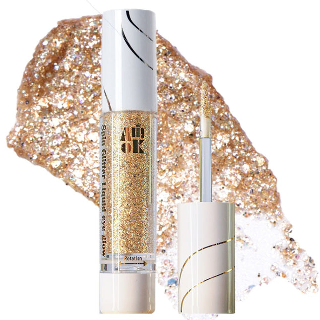 AMIOK  Spin Glitter Liquid Eye Glow, EG300 Mega Gold, 1 Count