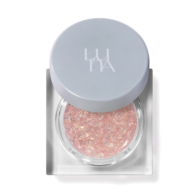 LUNA  Glitter Lighting Up Formula Pot Fact Eyeshadow No.6 Rose Quartz 1ea