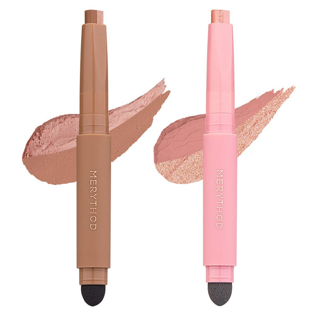 MARYMETHODE  Two Tone Shadow 0.9g x 2ea Set, Royal Beige + Reset Pink, 1 Set