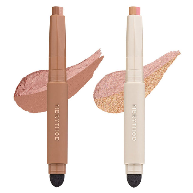 MARYSUD  Two Tone Shadow 0.9g x 2 Types Set, Glitter Tap + Royal Beige, 1 Unit