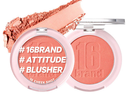 16BRAND 16Brand Cheek Shot Pact Blusher 6g Papaya Shot 1pc