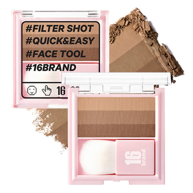 16BRAND  Filter Shot Contouring Blusher 7g, Almond