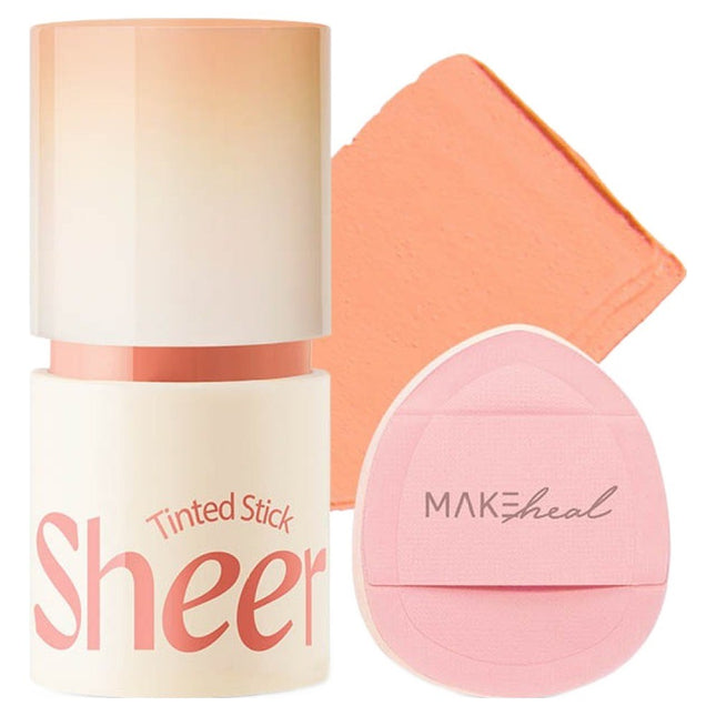 MAKEHEAL  Tinted Stick 6g + Finger Puff Set, 06 Sheer Pink Berry, 1 Count