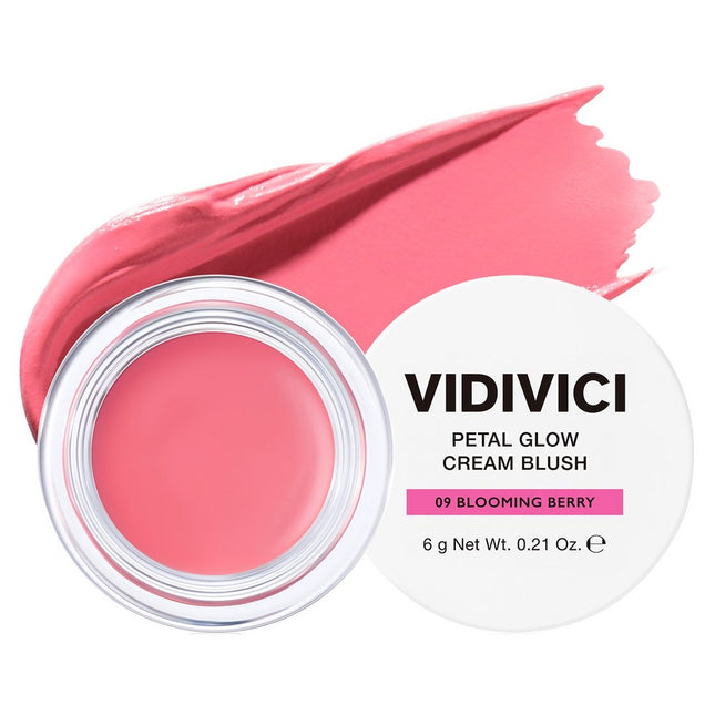 VIDIVICI  PETAL GLOW CREAM BLUSH 6g 1 Count Blooming Berry