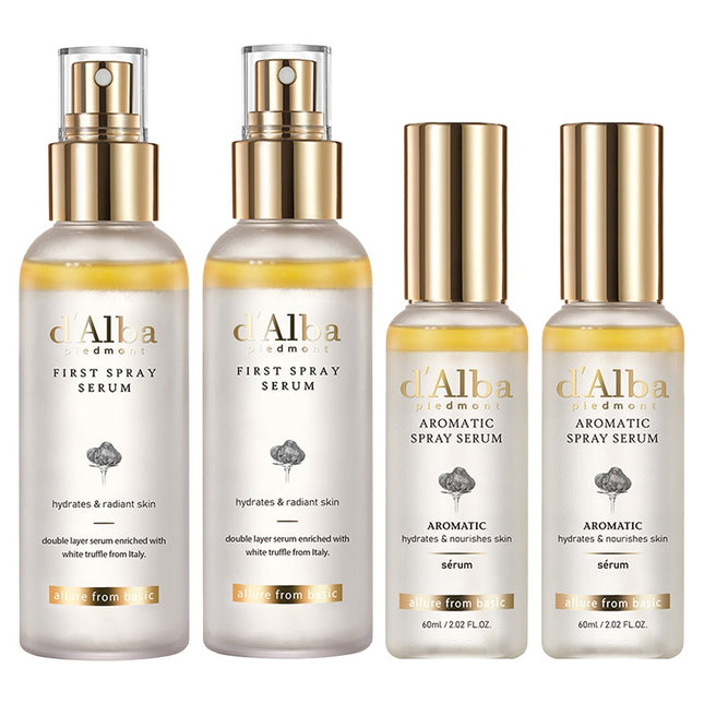 D'ALBA White Truffle First Spray Serum + Aromatic Spray Serum 60ml Set, 2 Count