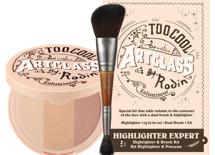 TOO COOL FOR SCHOOL  Artclass By Rodin Highlighter 11g + Dual Contour Brush, Multi, 1 Count
