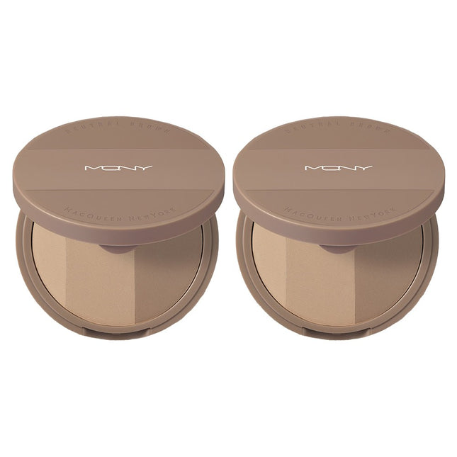 MCQUEEN NEW YORK  Fake Up 3 Color Shading 9g, Neutral Brown, 2 Count