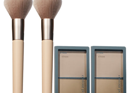 ETUDE  Drawing Eye Shadow Shading Refill 5g x 2 types + Jaw Shading Brush Set, Light On + Tone On Tone (Shading), 2 Count