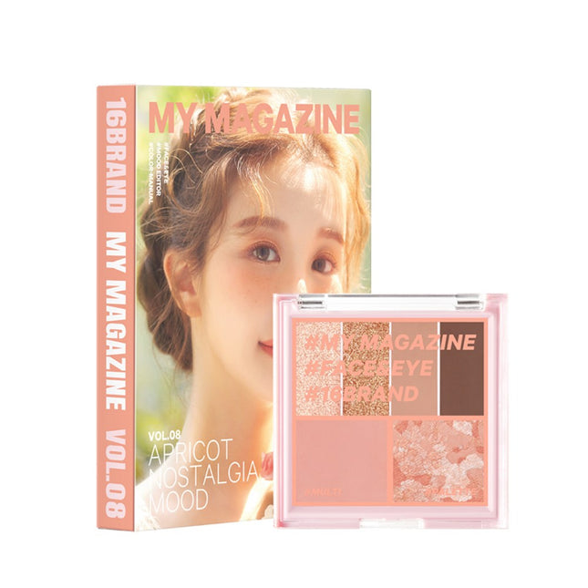 16BRAND 16Brand My Magazine Makeup Palette 7.1g Vol 08 Apricot Blossom Nostalgia Mood 1ea