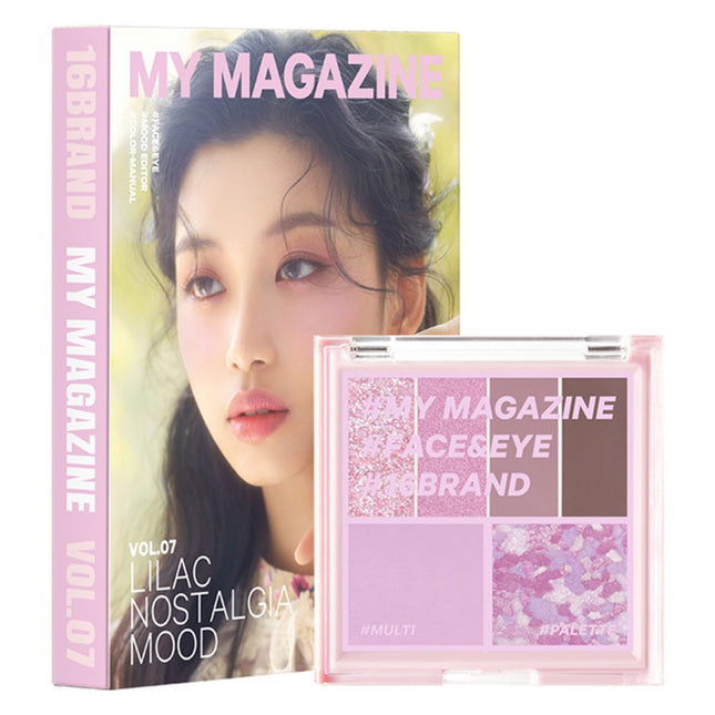 16BRAND  My Magazine Makeup Palette 7.1g Vol 07 Lilac Nostalgia Mood, 1 count
