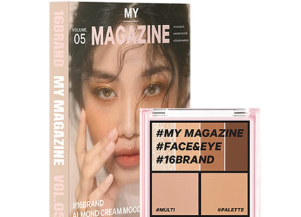 16BRAND  My Magazine Eye Palette 8.5g Vol 05 Almond Cream Mood 1 count