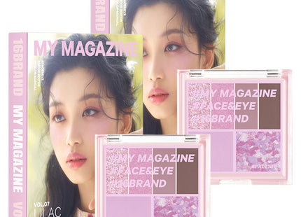 16BRAND  My Magazine Makeup Palette 7.1g Vol 07 Lilac Nostalgia Mood, Set of 2