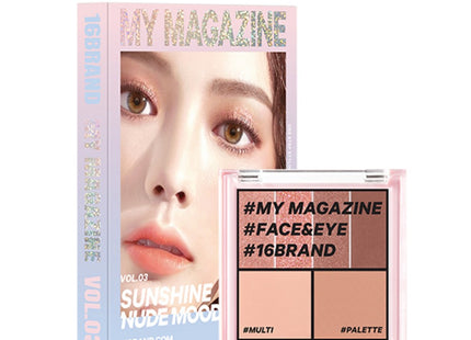 16BRAND 16Brand My Magazine Makeup Palette 7.5g, Vol 03 Sunshine Nude Mood, 1 count