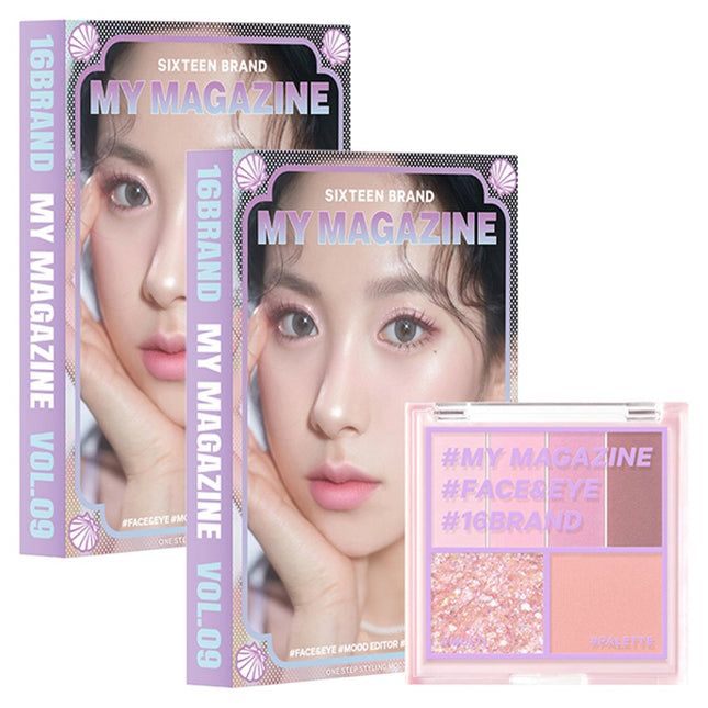 16BRAND MY MAGAZINE MAKEUP PALETTE Vol.09 Mermaid Pearl Mood, 2 items