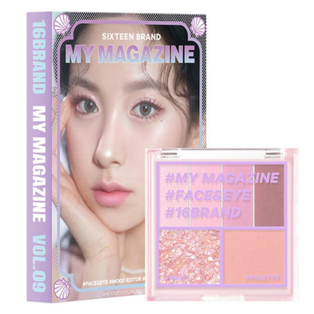 16BRAND  My Magazine Makeup Palette, Vol 09 Mermaid Pearl Mood, 1 Count