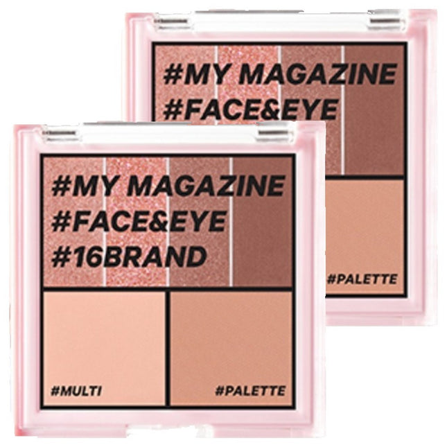 16BRAND  My Magazine Makeup Palette 7.5g, Vol 03 Sunshine Nude Mood, Set of 2