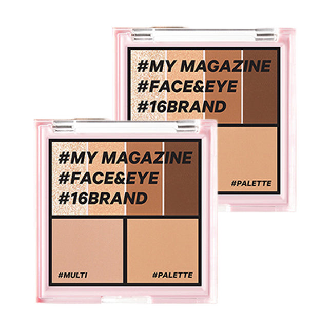 16BRAND  My Magazine Eye Palette 8.5g Vol 05 Almond Cream Mood Set of 2