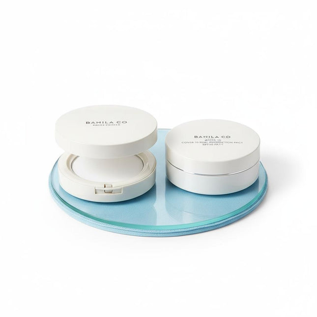 BANILA CO PRIME PRIMER FINISH POWDER PACT SET with Brush