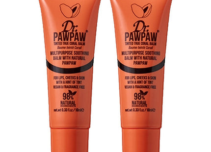 DR.POPO  Tinted True Coral Color Balm Lip Balm 10ml, 2 Count