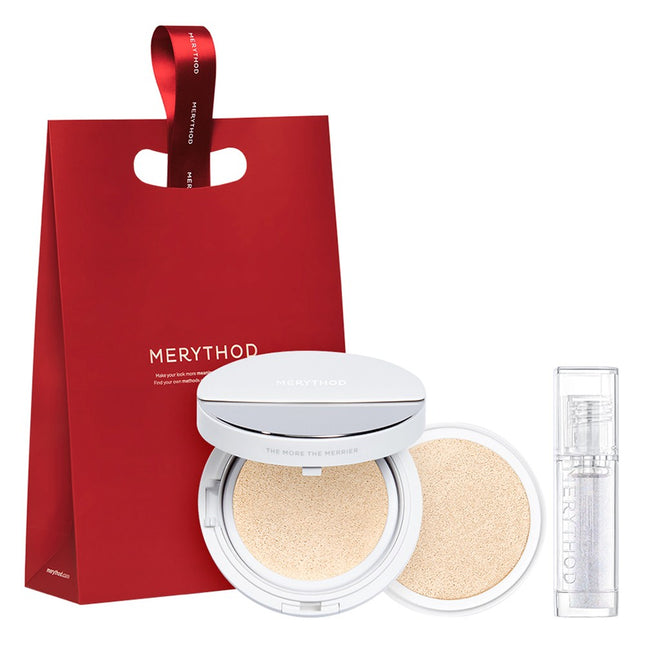 MERYTHOD  Skin Fit Cover Spatula Cushion + Lip Oil Set 01 Ivory 13g, 1 Count