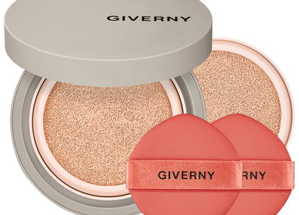 GIVERNY  Tight Matte Fit Cushion Foundation Set 12g + Refill 12g, 21NW Light Beige, 1 pc
