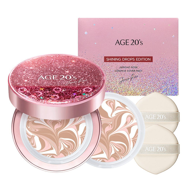 AGE 20'S  Jericho Rose Essence Cover Pact Shining Drops Edition SPF50+ PA++++ SET