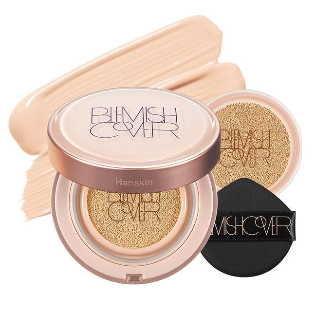 HANSKIN  Semi-Matte Blemish Cover Conceal Cushion Foundation 11g + Refill 11g, N23 Beige, 1 Count