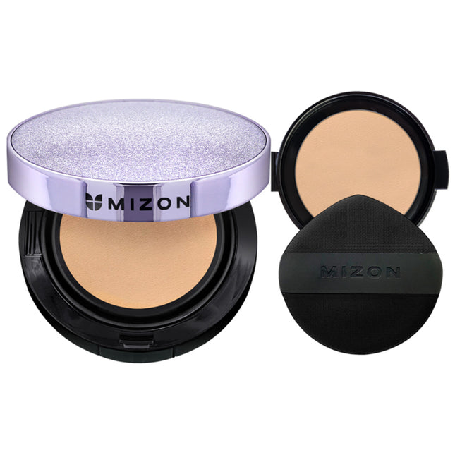MIZOON  Vegan Collagen Essence Mesh Cushion SPF50+ PA++++ 15g + Refill 15g Set, Shade 21, 1 piece