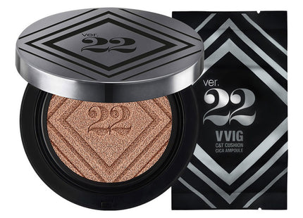 CHOSUNGAH BEAUTY CHOSUNGAH22 CICA AMPOULE MEGA CUSHION FOUNDATION SPF50+ PA++++ 25g + REFILL 25g, NO. 2 SAND BEIGE, 1PC