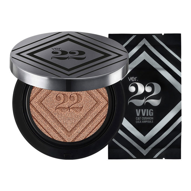 CHOSUNGAH BEAUTY CHOSUNGAH22 CICA AMPOULE MEGA CUSHION FOUNDATION SPF50+ PA++++ 25g + REFILL 25g, NO. 2 SAND BEIGE, 1PC