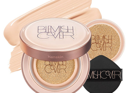 HANSKIN  Semi-Matte Blemish Cover Conceal Cushion Foundation Set 11g + Refill 11g, N21 Cream, 1 Count