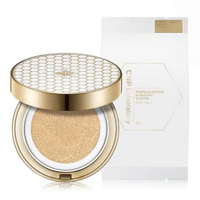 CNP  Propolis Ampoule Radiant Cushion SPF50+ PA++++ 15g + Refill 15g (21 Light Beige) 1 Set