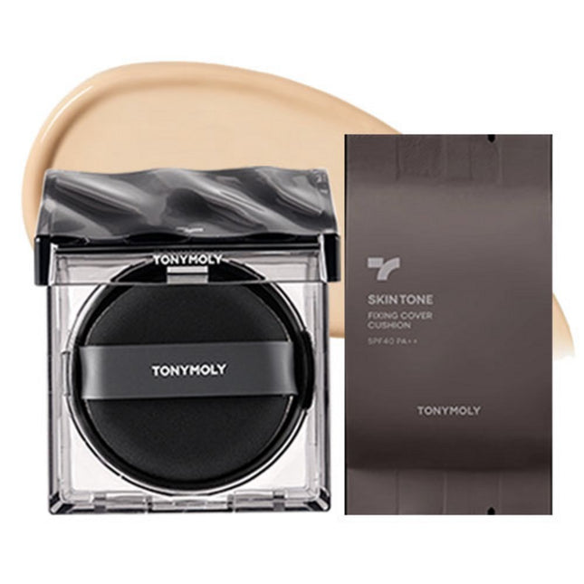 TONYMOLY  Skin Tone Fixing Cover Cushion Foundation Set, Beige, 13g + Refill