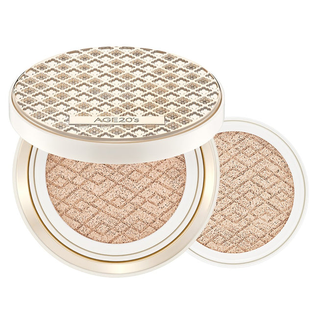 AGETWOVENESS  Silk High Cover Cushion Foundation 13g + Refill 13g, Shade 21 Light Beige, 1 Set