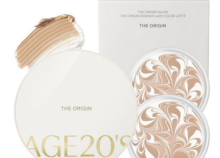 AGE 20'S  THE ORIGIN ESSENCE PACT CASE 1+ REFILL 2, NO. 21 WHITE LATTE, 1 UNIT