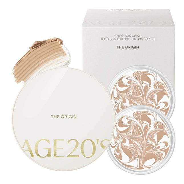 AGE 20'S  THE ORIGIN ESSENCE PACT CASE 1+ REFILL 2, NO. 21 WHITE LATTE, 1 UNIT
