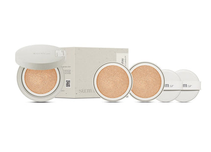 SU:M37  SkinSaver Soft Glow Cushion Foundation SPF50+ PA++++ 13g + Refill 2p Set, Shade 01, 1 Count