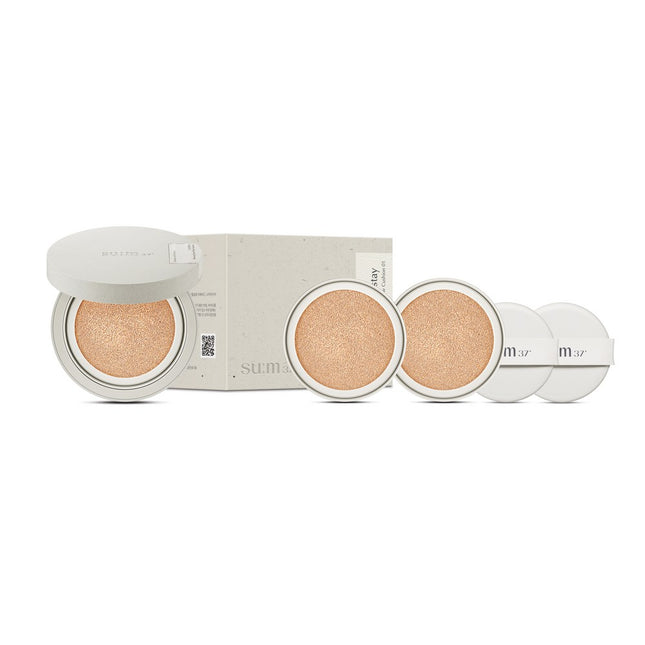 SU:M37  SkinSaver Soft Glow Cushion Foundation SPF50+ PA++++ 13g + Refill 2p Set, Shade 01, 1 Count