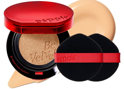 ESPOIR  Be Velvet Cover Cushion Foundation 13g + Puff 2p Set, Shade 23 Beige, 1 Count